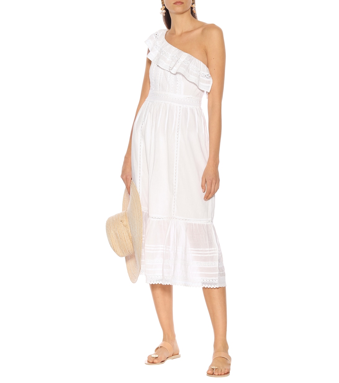 Robe midi Coco asymétrique en coton | Velvet