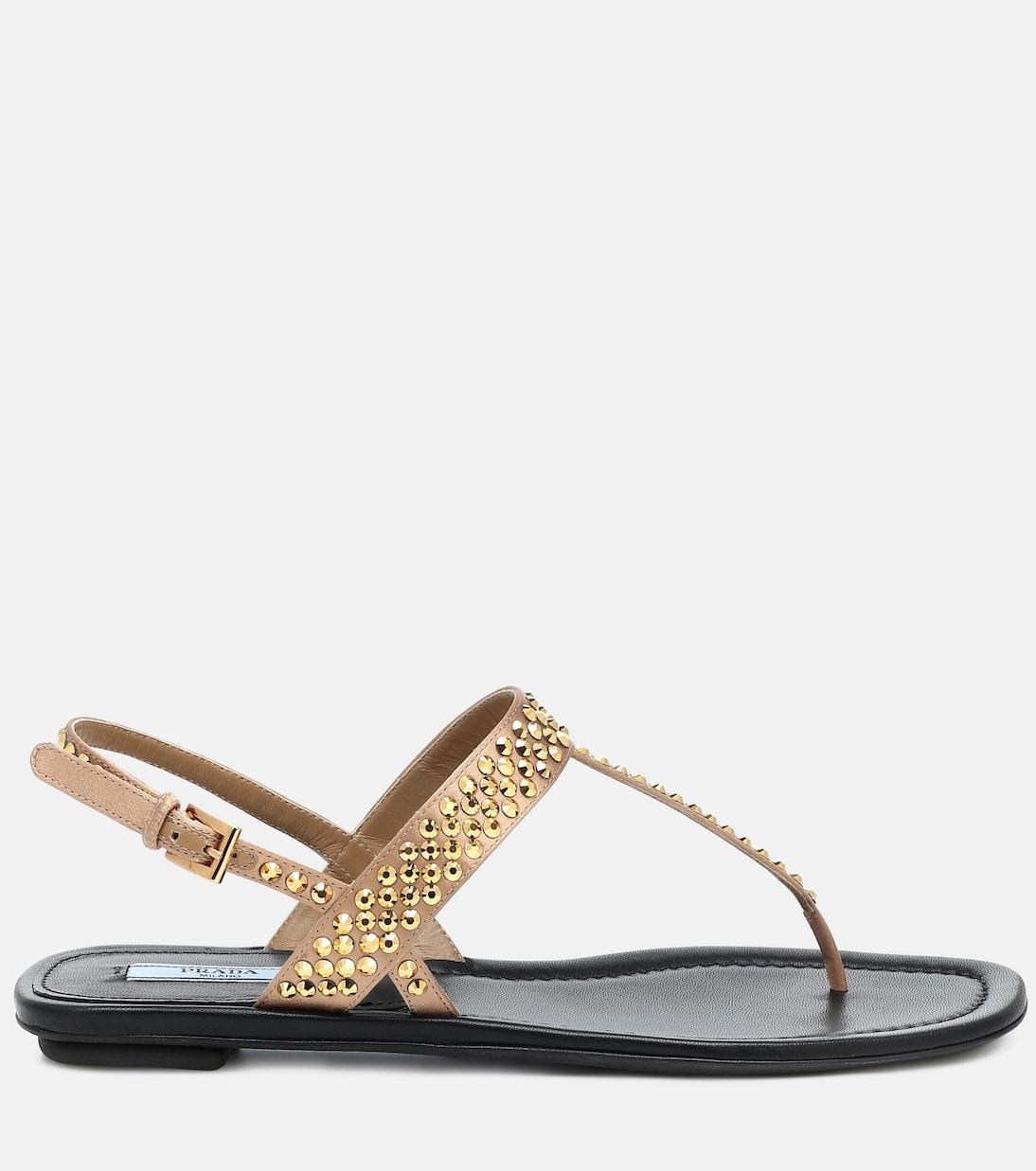 Sandali infradito in pelle con borchie | Prada