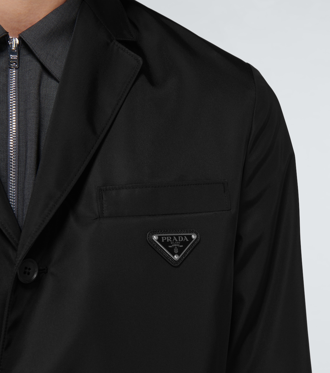 Blazer de nylon de botonadura simple | Prada