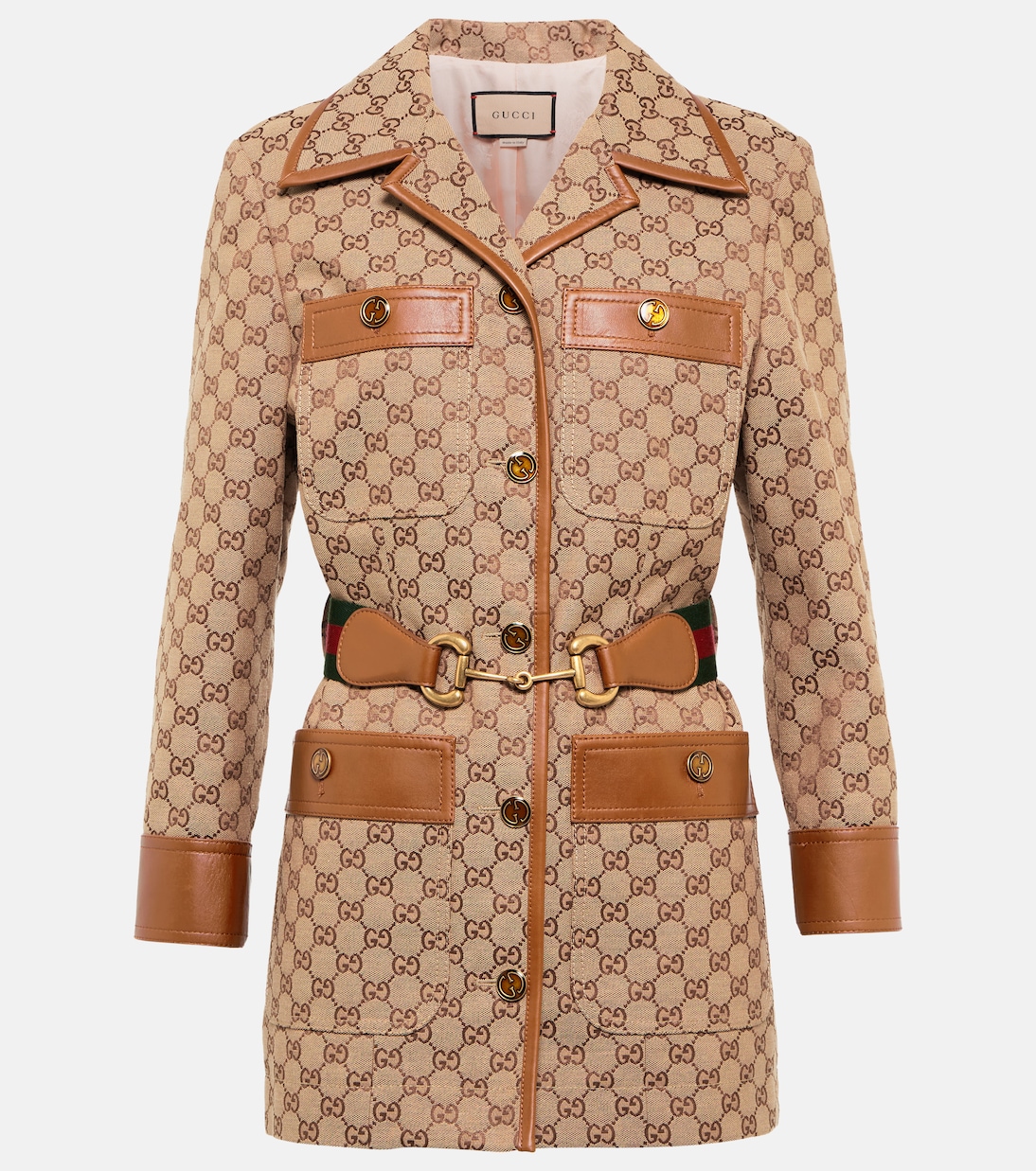 GG canvas and leather jacket | Gucci