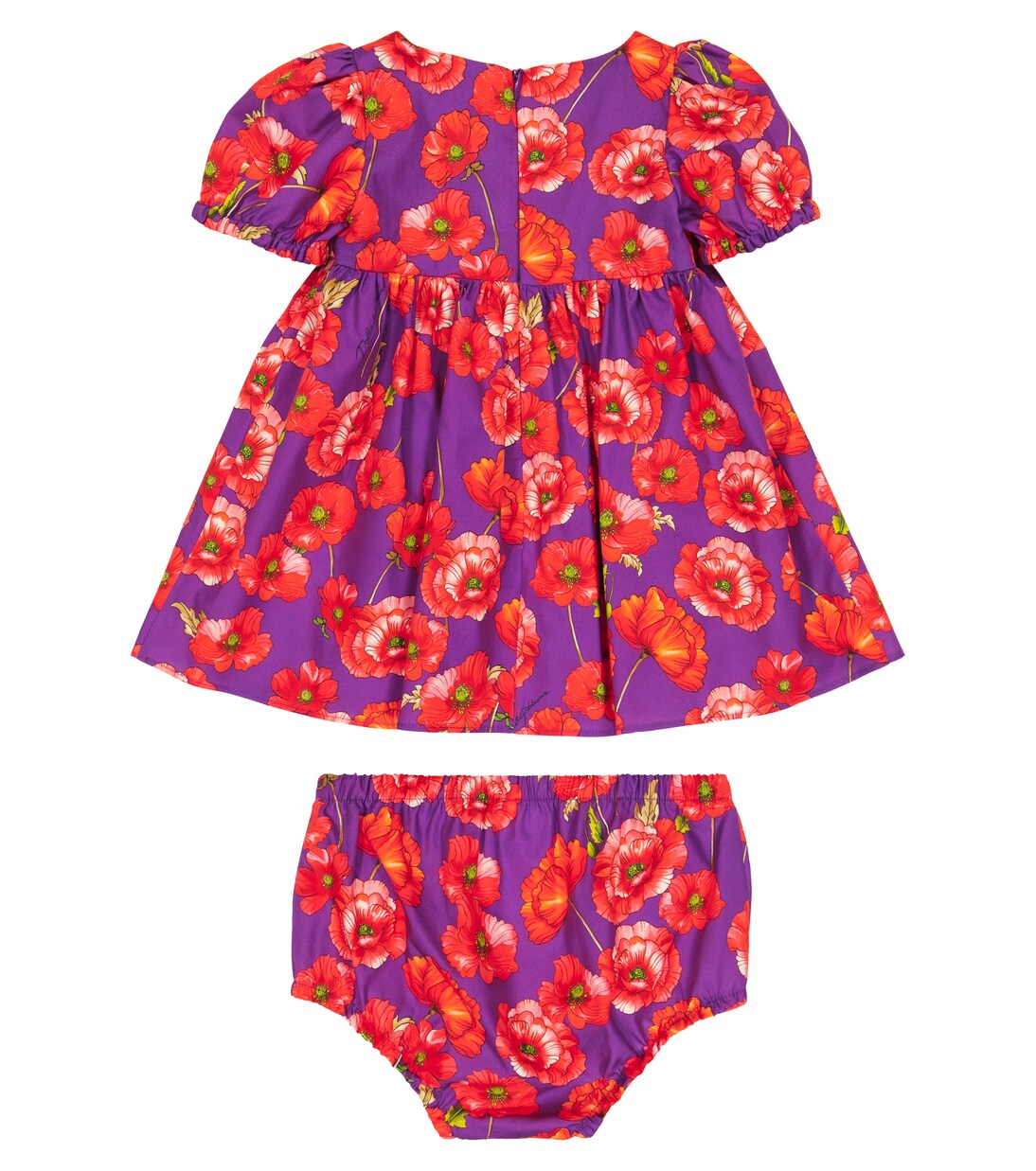 Bebé - vestido y braga de algodón floral | Dolce&Gabbana Kids