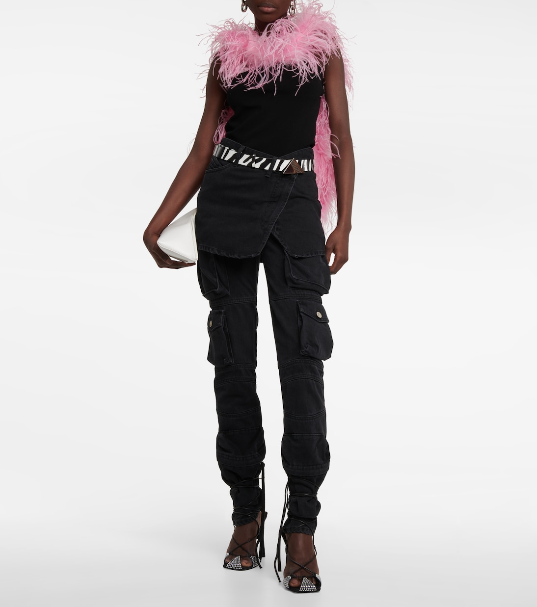 Feather-trimmed knitted top | The Attico