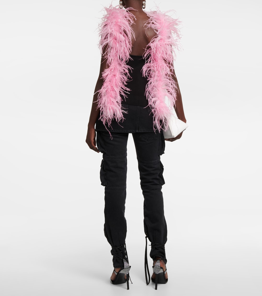 Feather-trimmed knitted top | The Attico