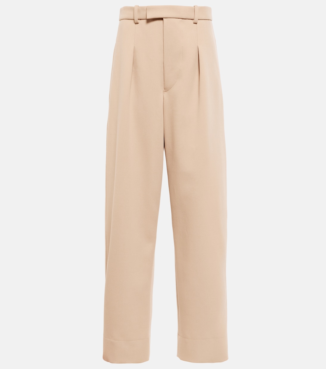 Pantalon droit à taille haute en laine | Wardrobe.NYC