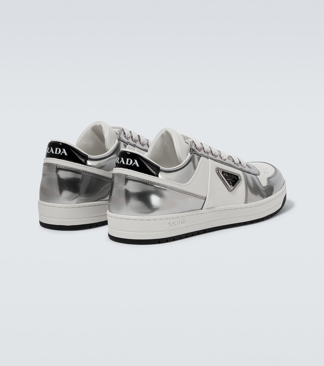 Sneakers Downtown mit Metallic-Leder | Prada