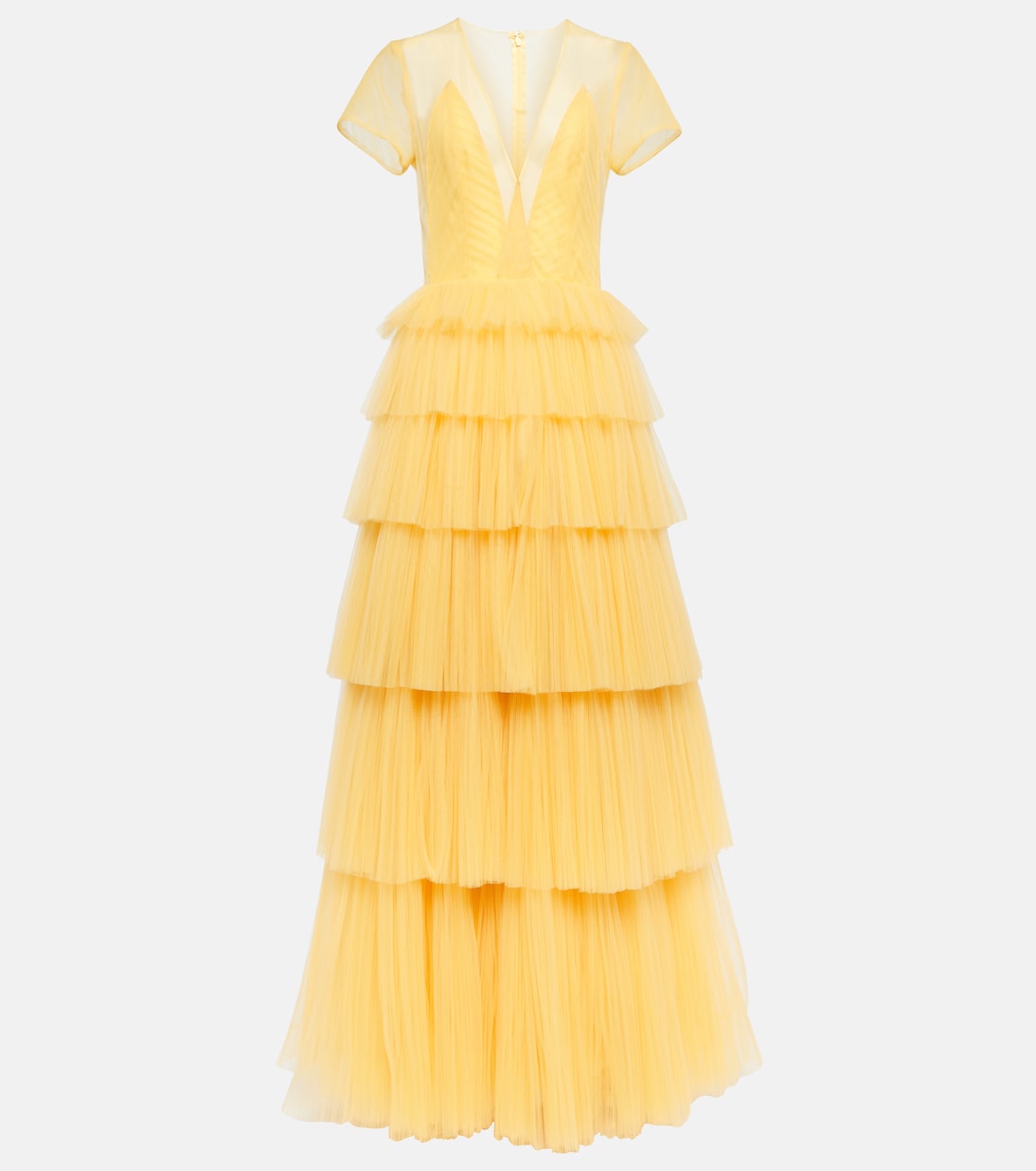 Ruffled tulle gown | Costarellos