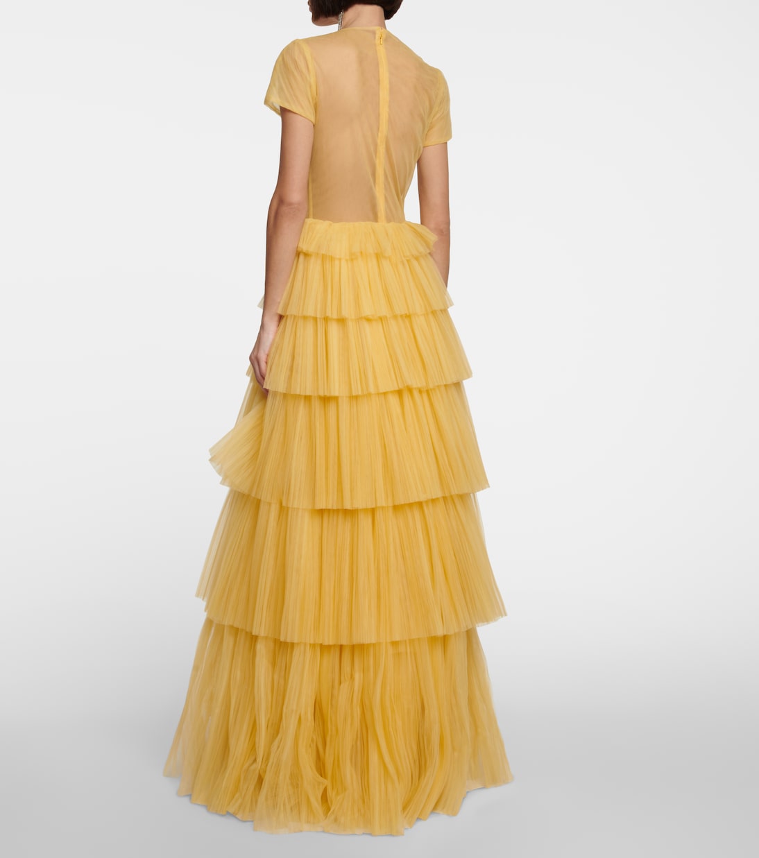Ruffled tulle gown | Costarellos