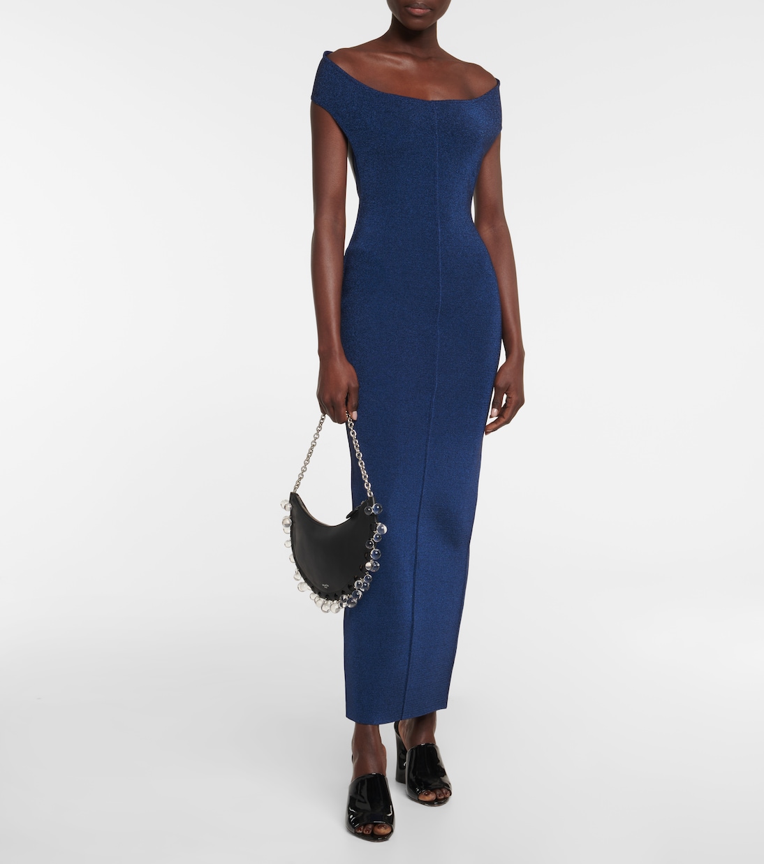 Off-shoulder wool-blend Lurex® gown | Alaïa