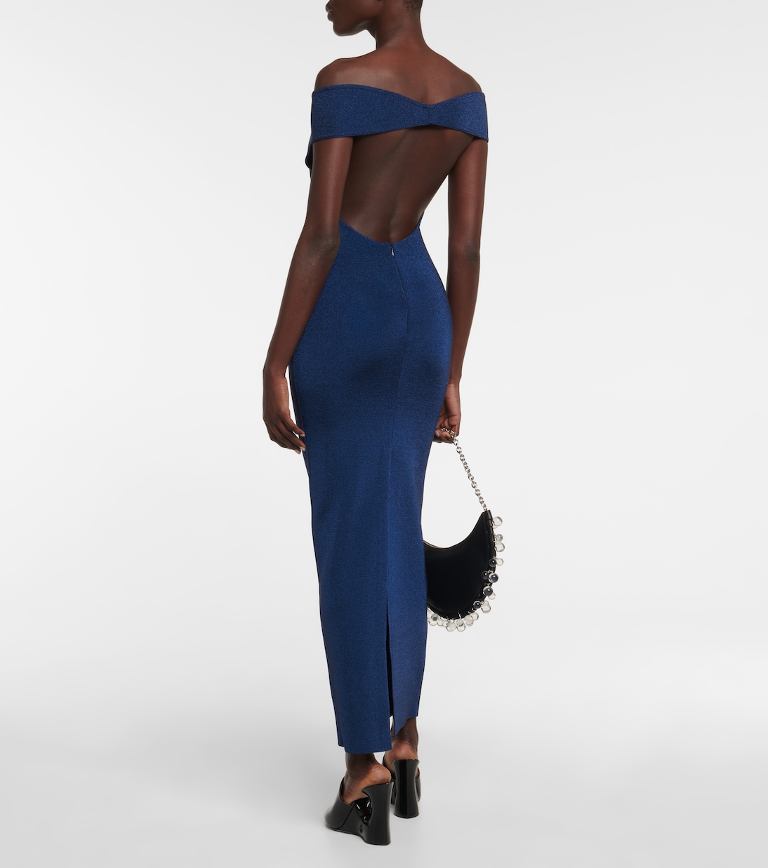 Off-shoulder wool-blend Lurex® gown | Alaïa
