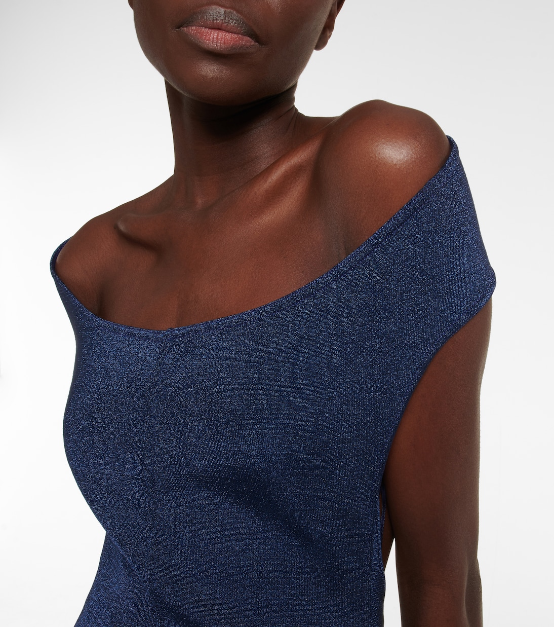 Off-shoulder wool-blend Lurex® gown | Alaïa