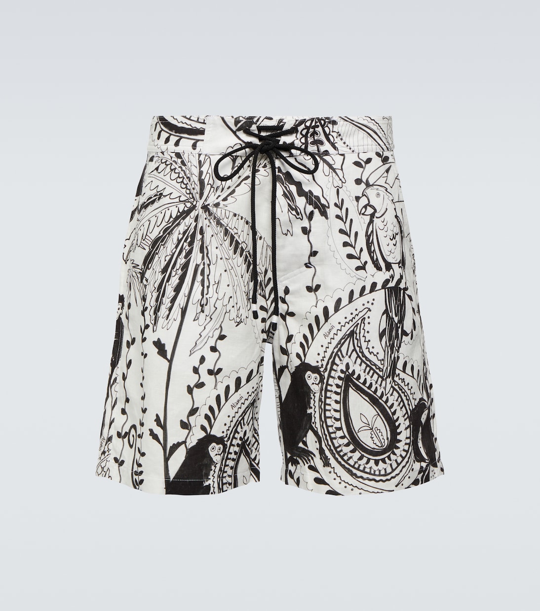 Shorts de algodón y lino estampados | Alanui