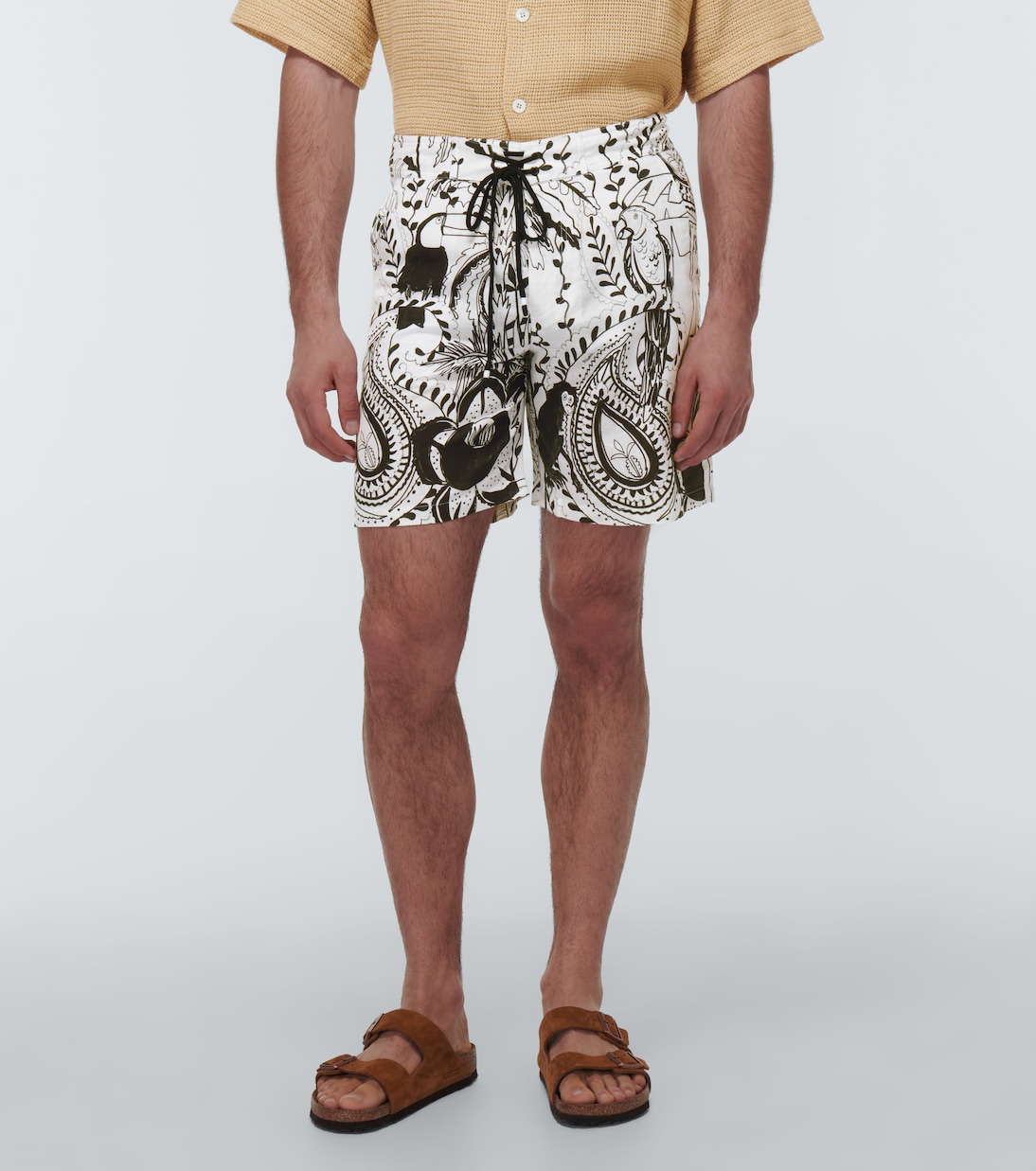 Shorts de algodón y lino estampados | Alanui