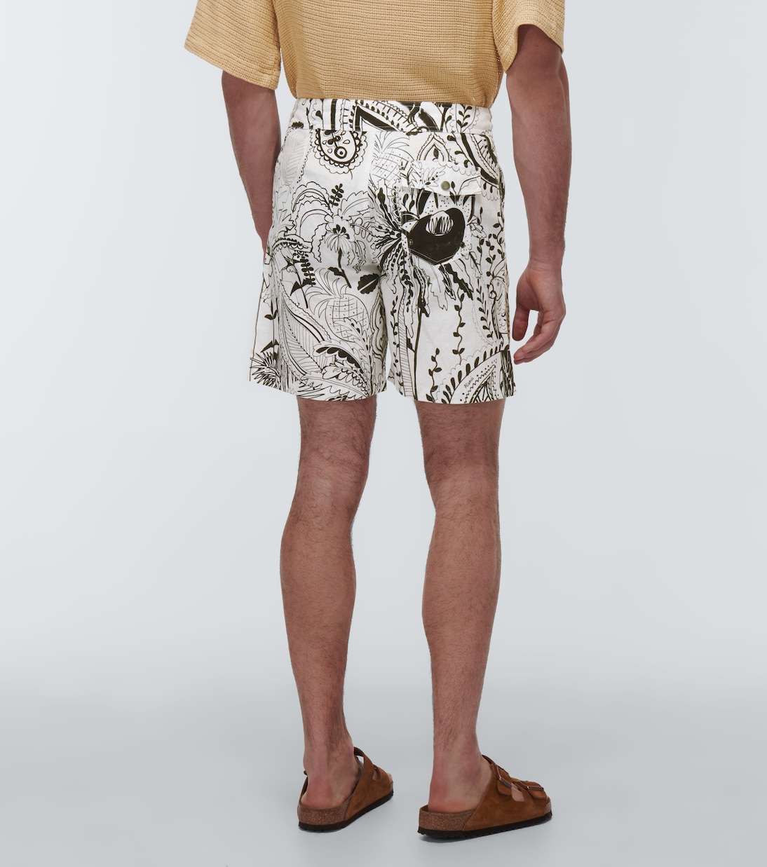 Shorts de algodón y lino estampados | Alanui