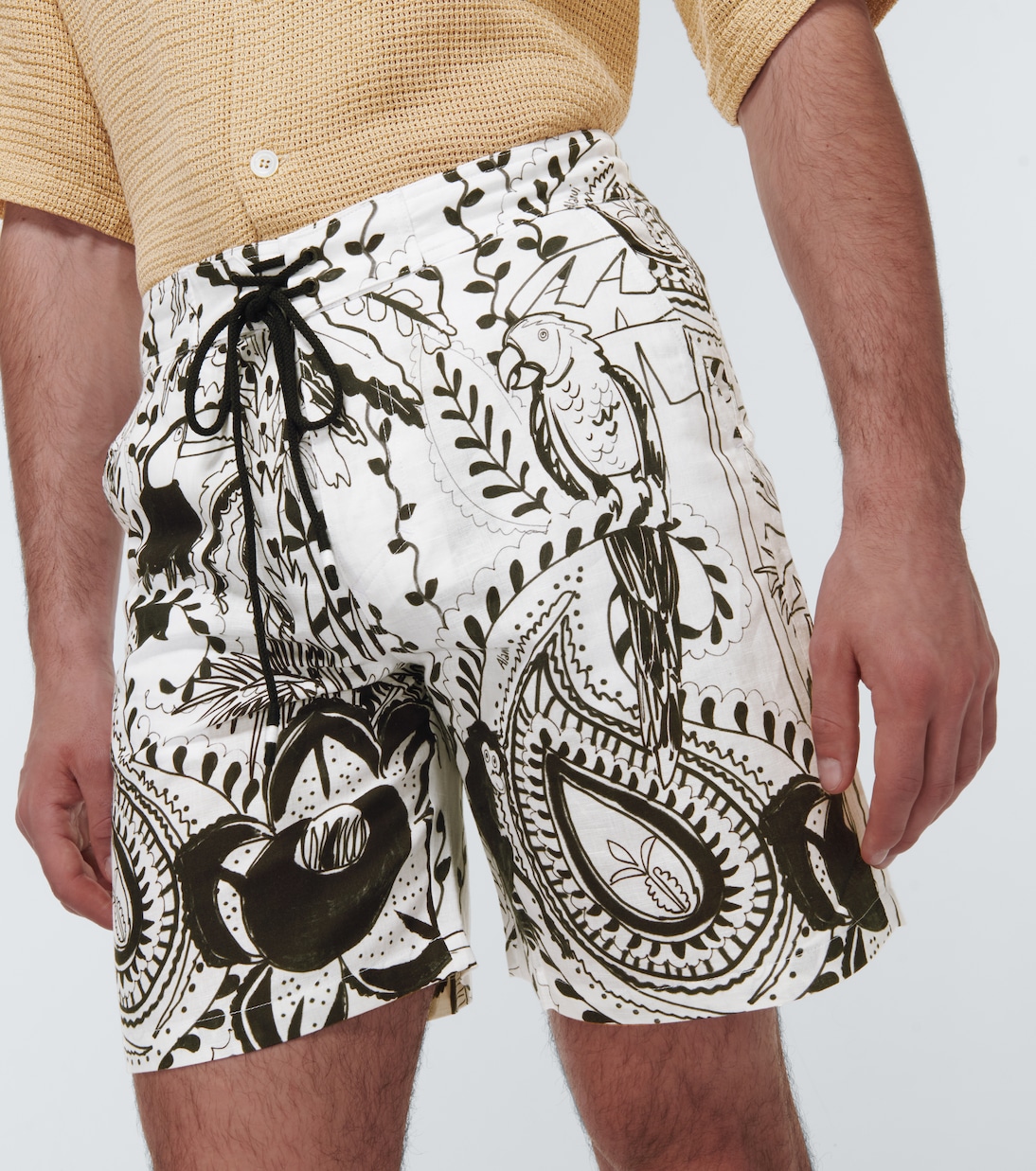 Shorts de algodón y lino estampados | Alanui