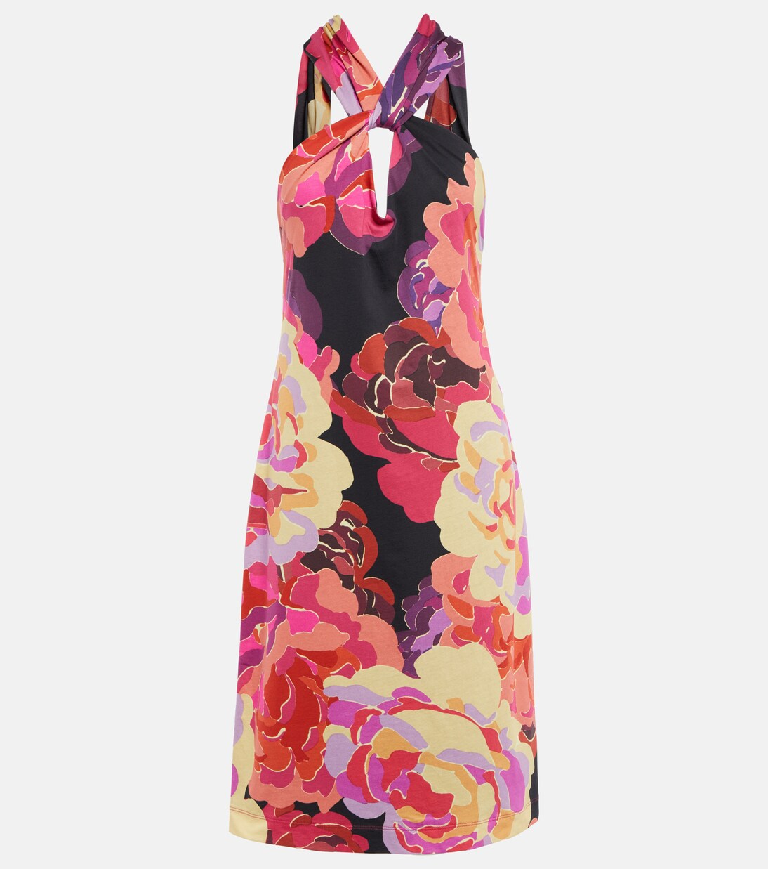 Abito midi in cotone con stampa | Dries Van Noten