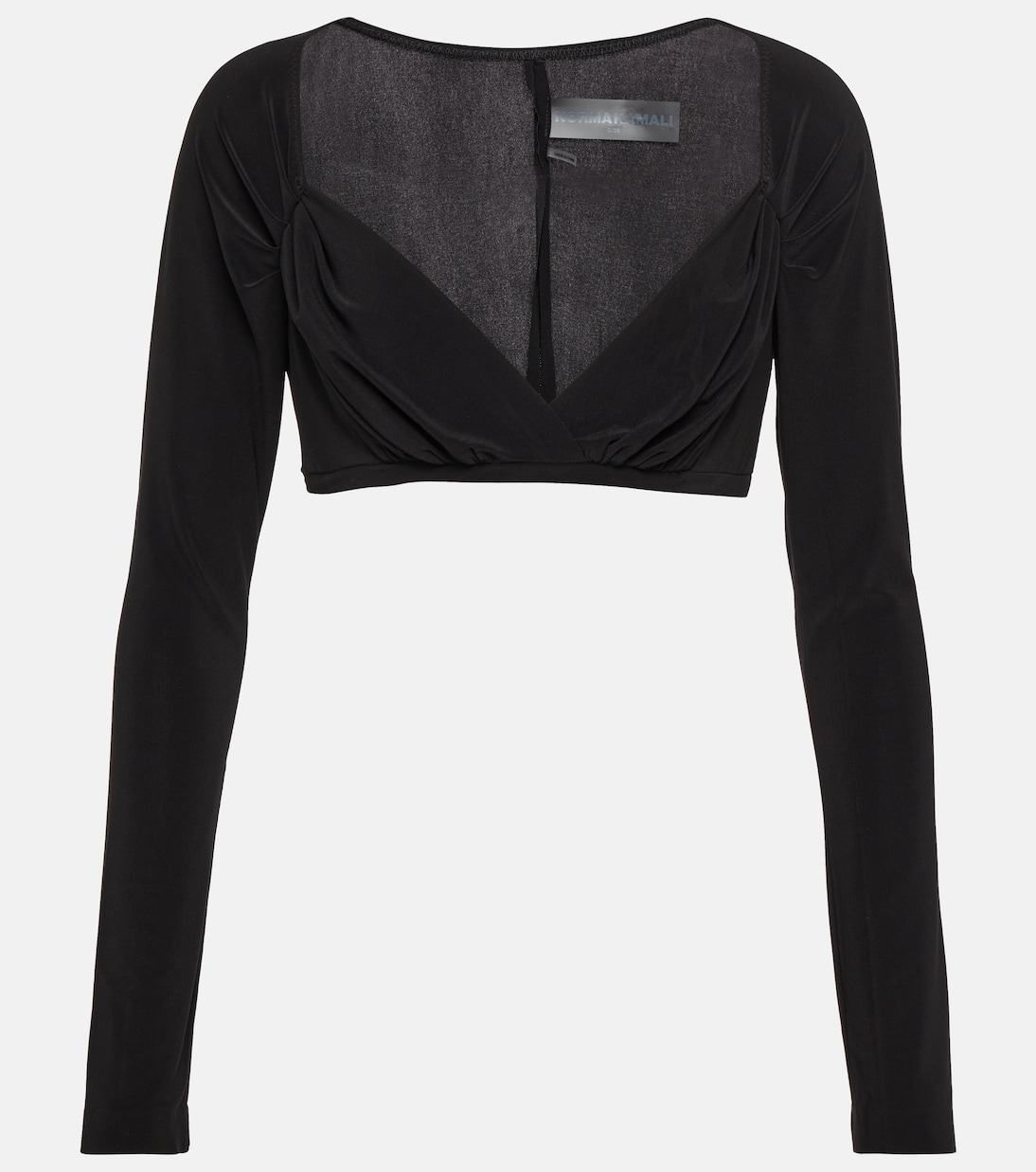 Top cropped in jersey arricciato | Norma Kamali
