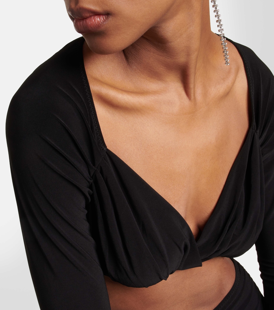 Top cropped in jersey arricciato | Norma Kamali