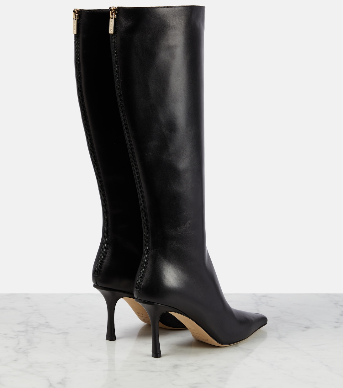 Agathe 85 leather knee high boots in black Jimmy Choo Mytheresa