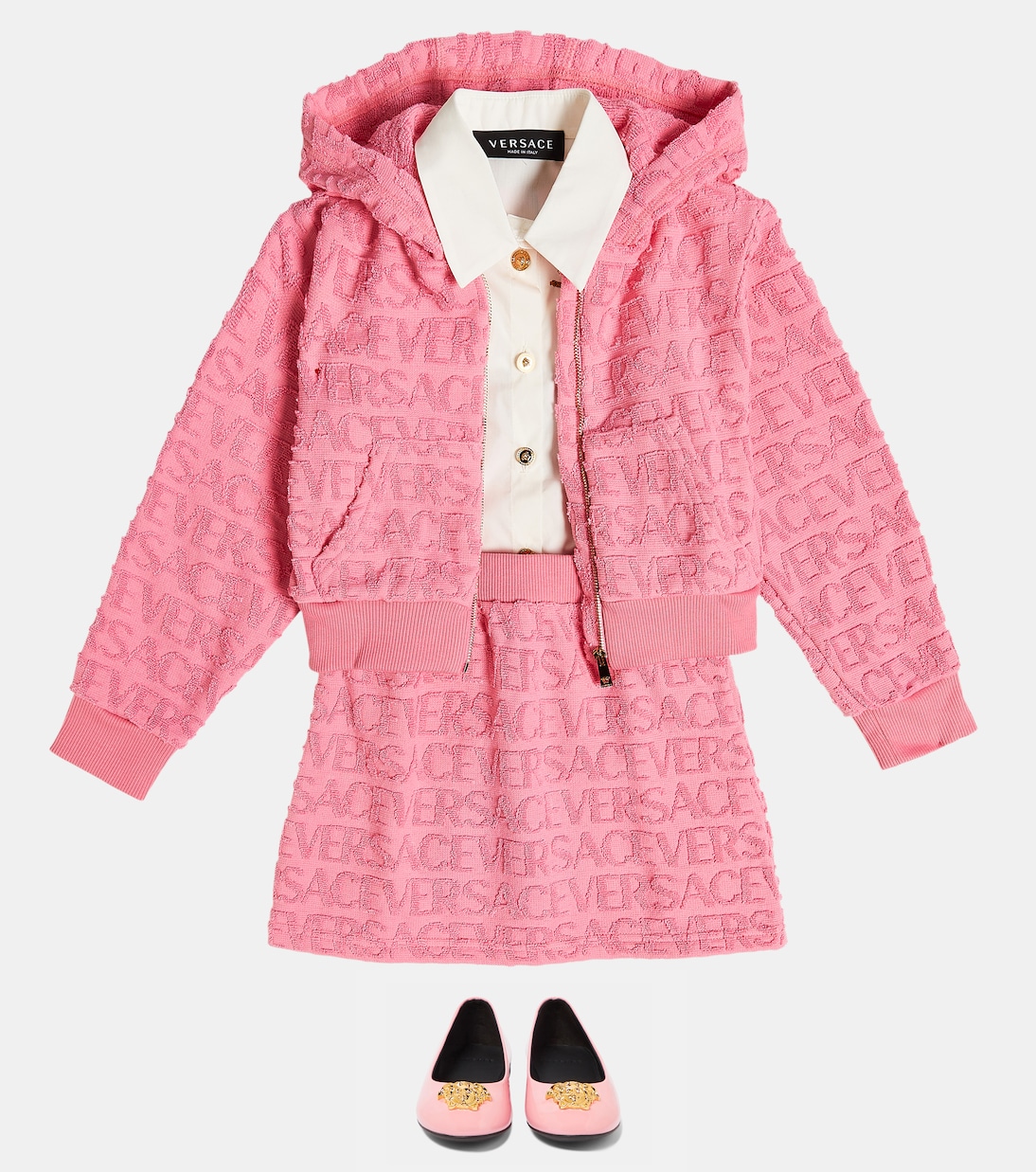 Jupe en coton à logo | Versace Kids