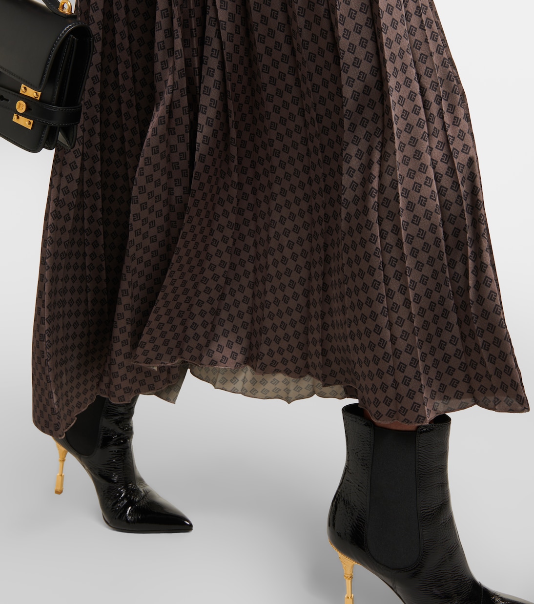 Falda midi de jacquard con monograma | Balmain