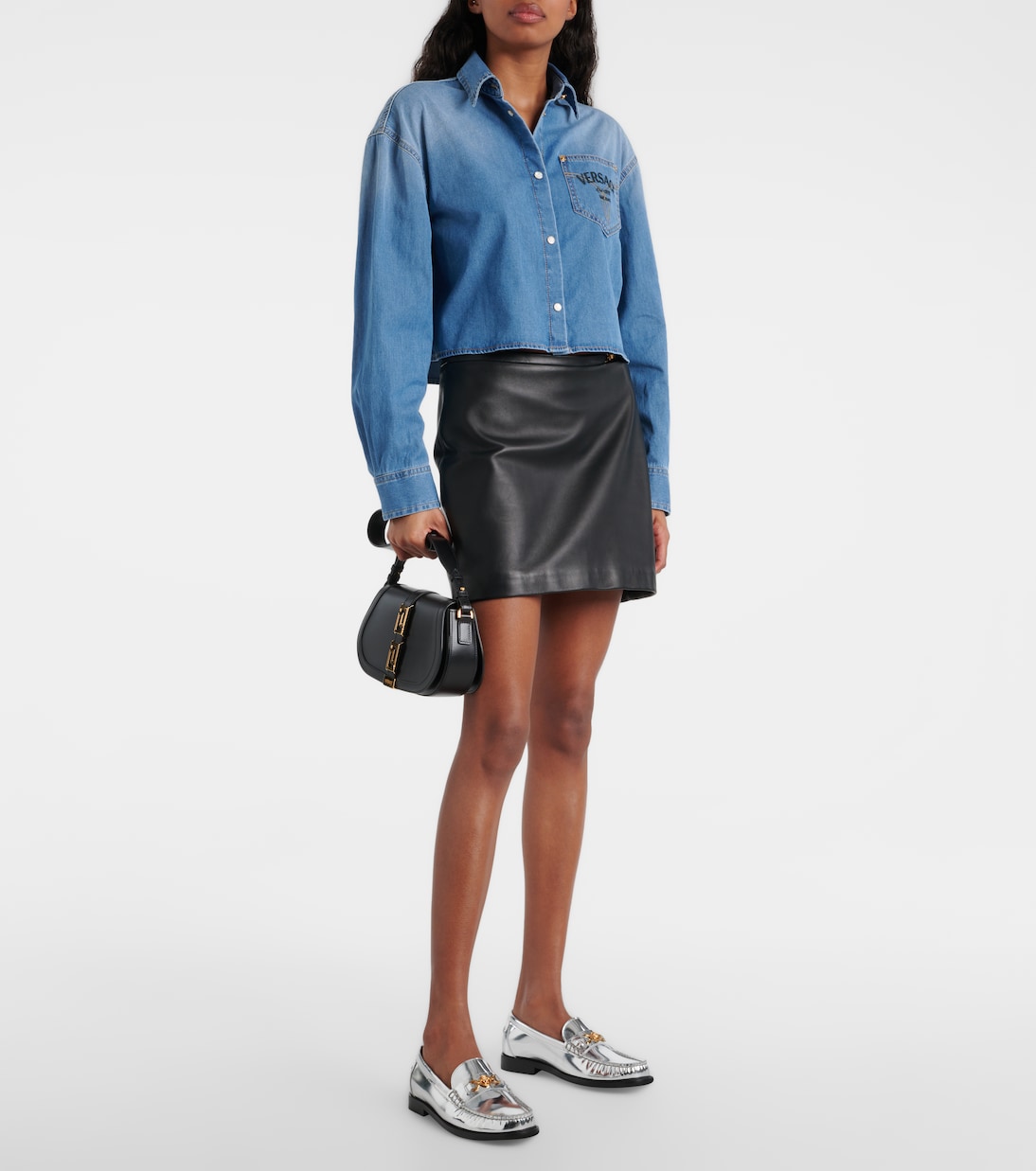 Cropped-Jeanshemd Versace Milano | Versace