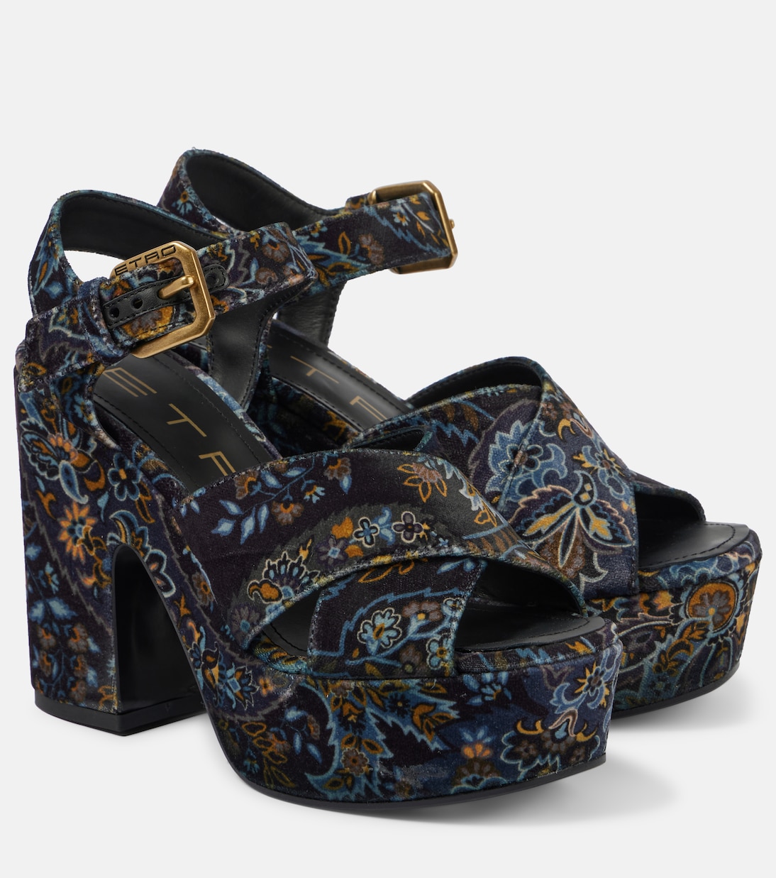 Floral velvet platform sandals | Etro