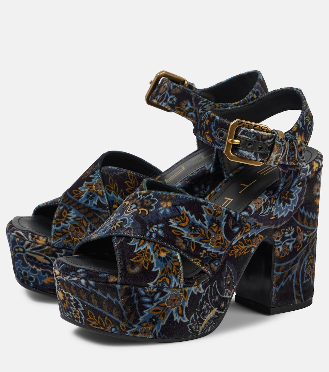 Floral velvet platform sandals | Etro