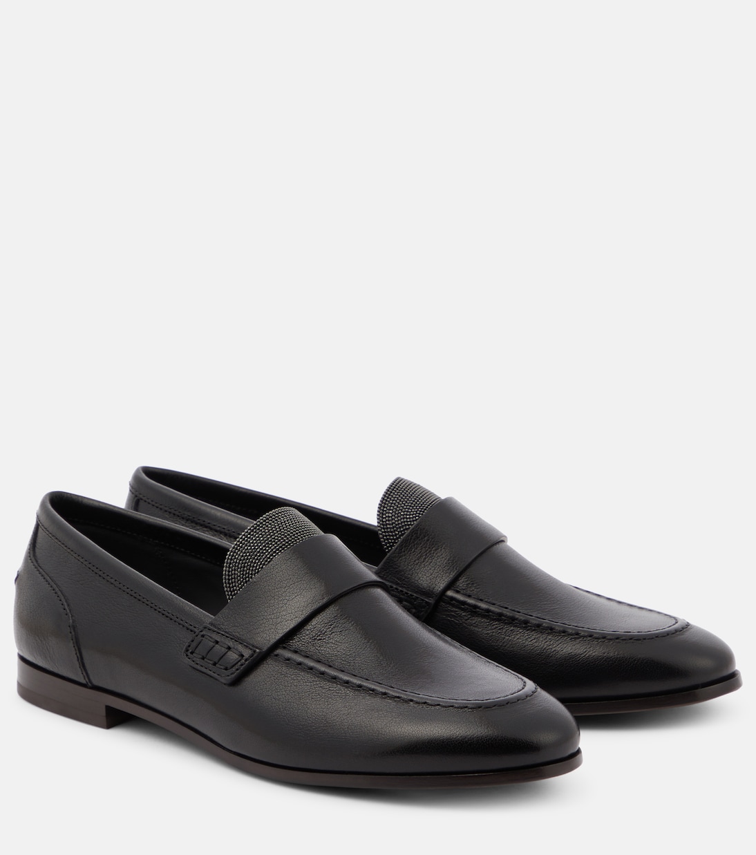 Mocassini in pelle con monili | Brunello Cucinelli