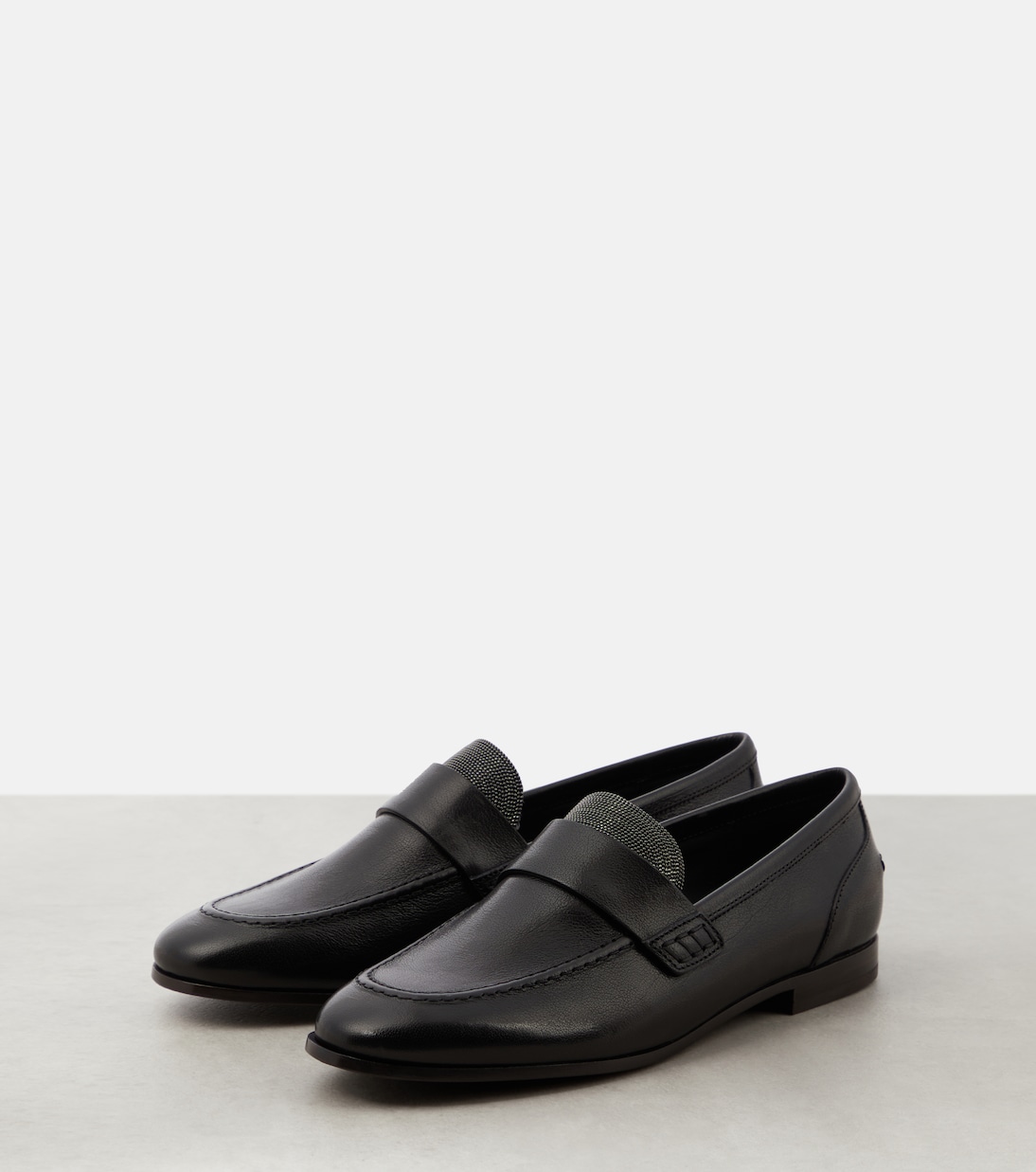 Mocassini in pelle con monili | Brunello Cucinelli