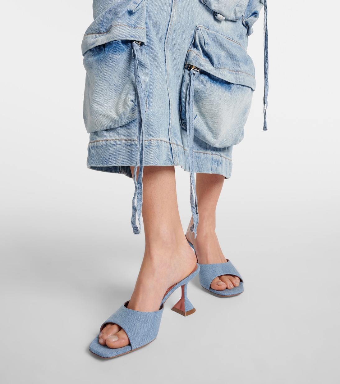 Lupita denim mules | Amina Muaddi