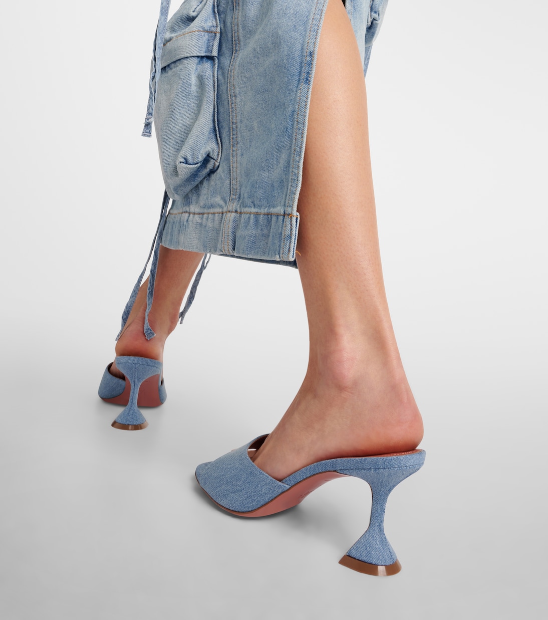 Lupita denim mules | Amina Muaddi