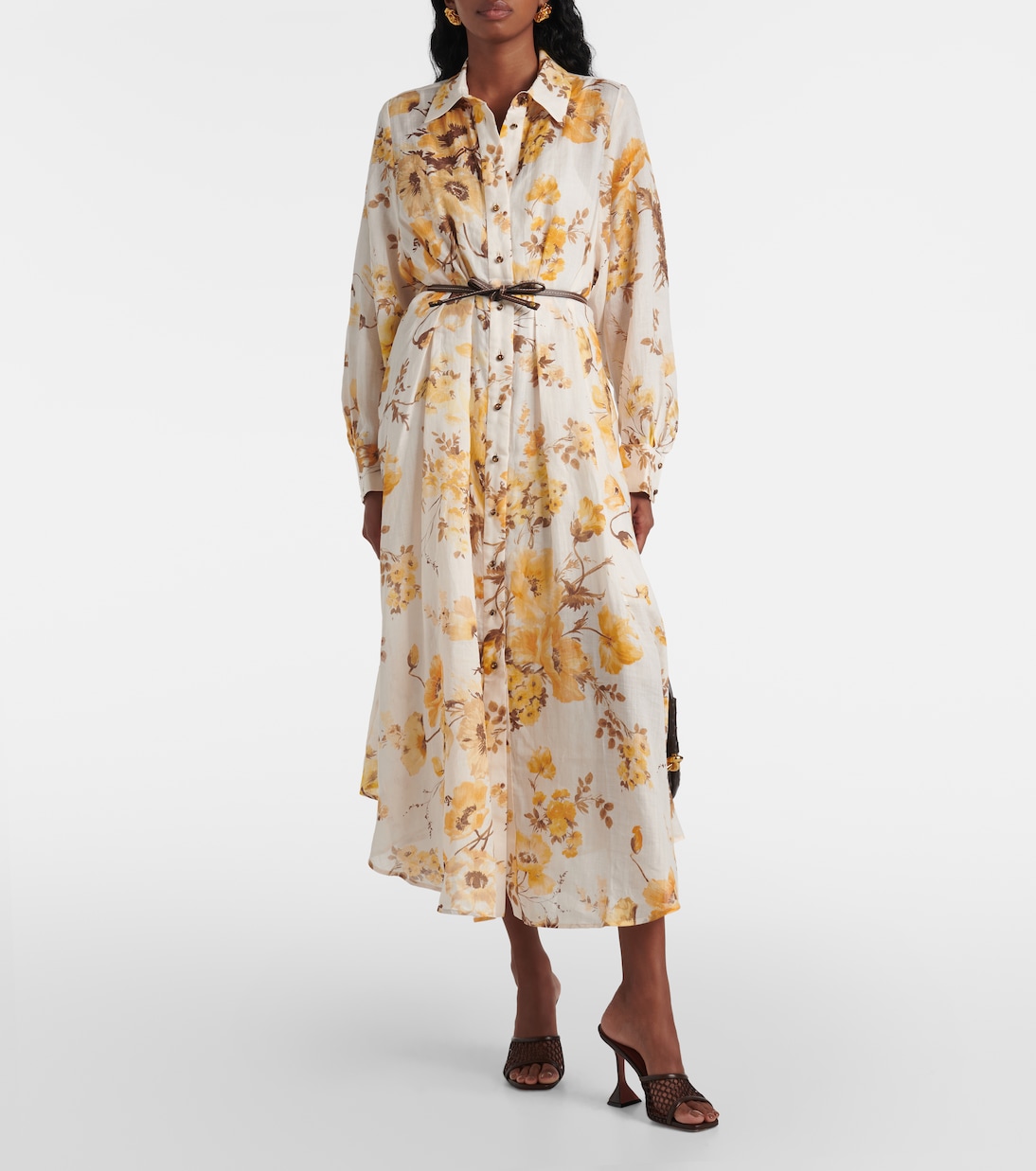 Robe chemise Ottie en ramie à fleurs | Zimmermann