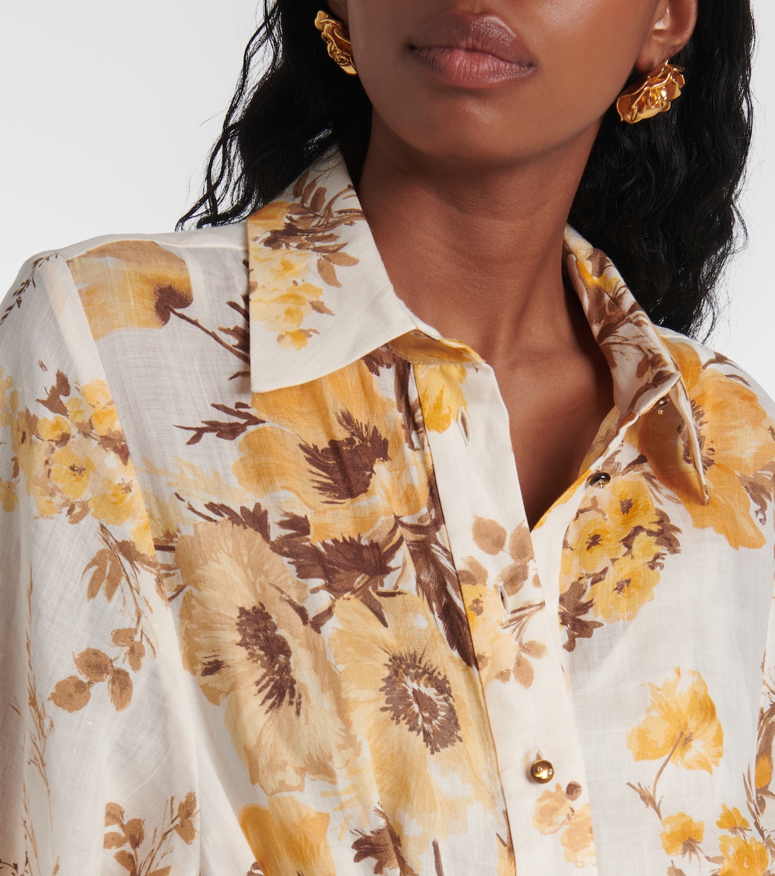 Robe chemise Ottie en ramie à fleurs | Zimmermann
