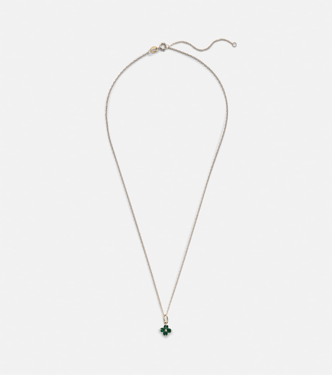 Collier Luckiest Clover en or 10 ct et émeraude | Stone and Strand