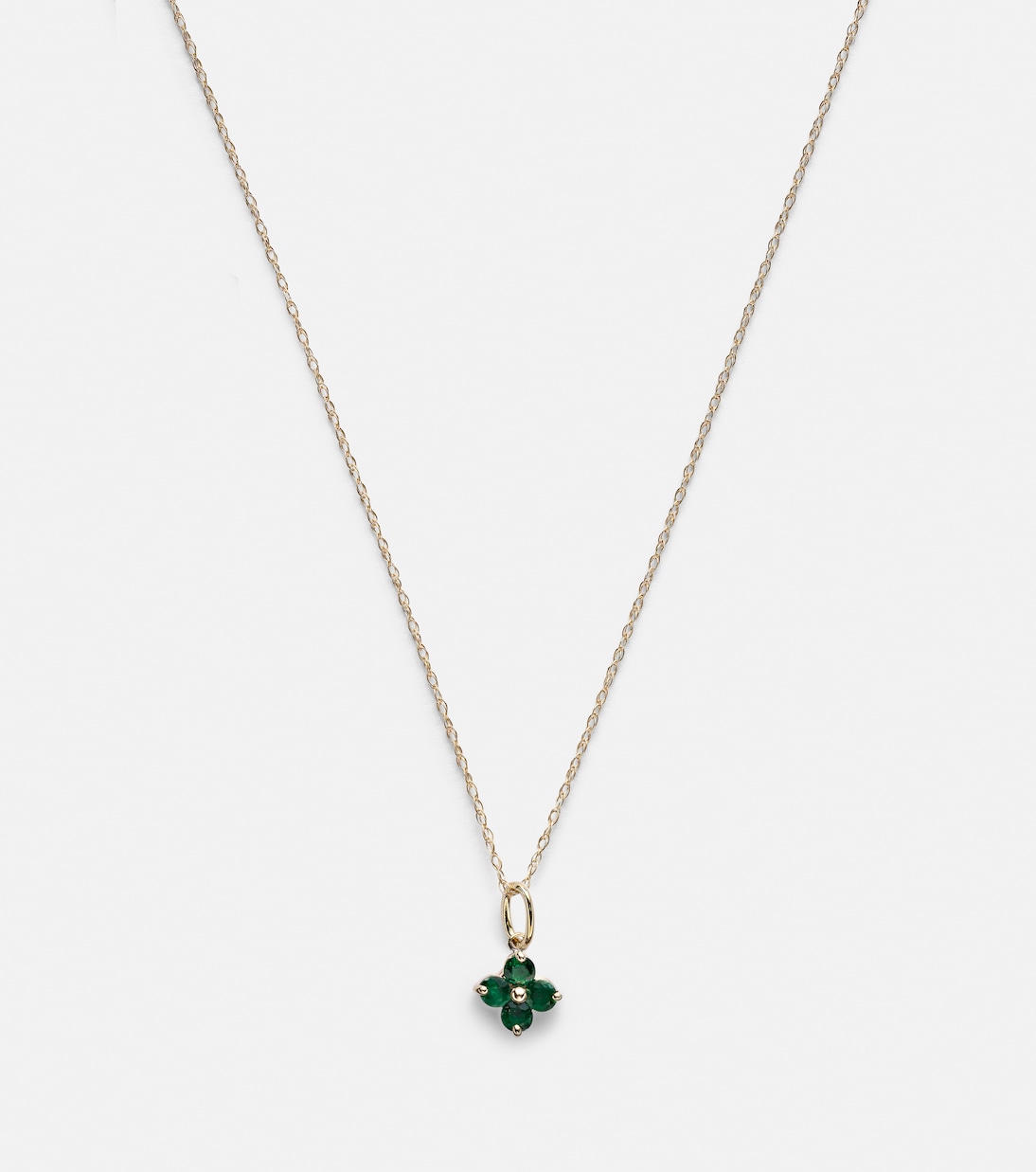Collier Luckiest Clover en or 10 ct et émeraude | Stone and Strand