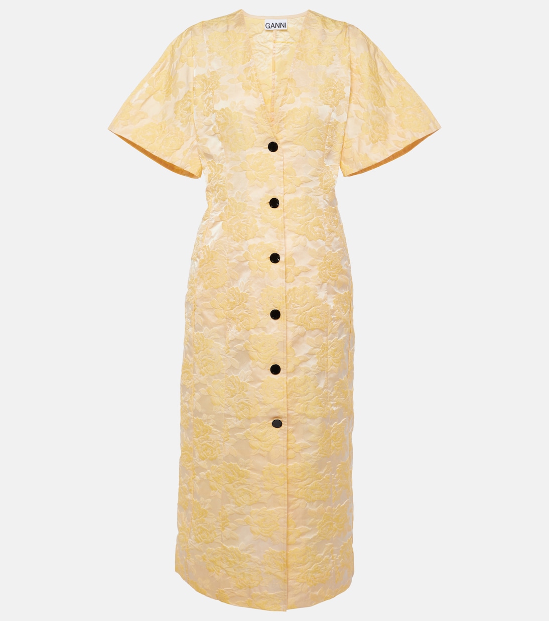 Robe chemise en jacquard à fleurs | Ganni