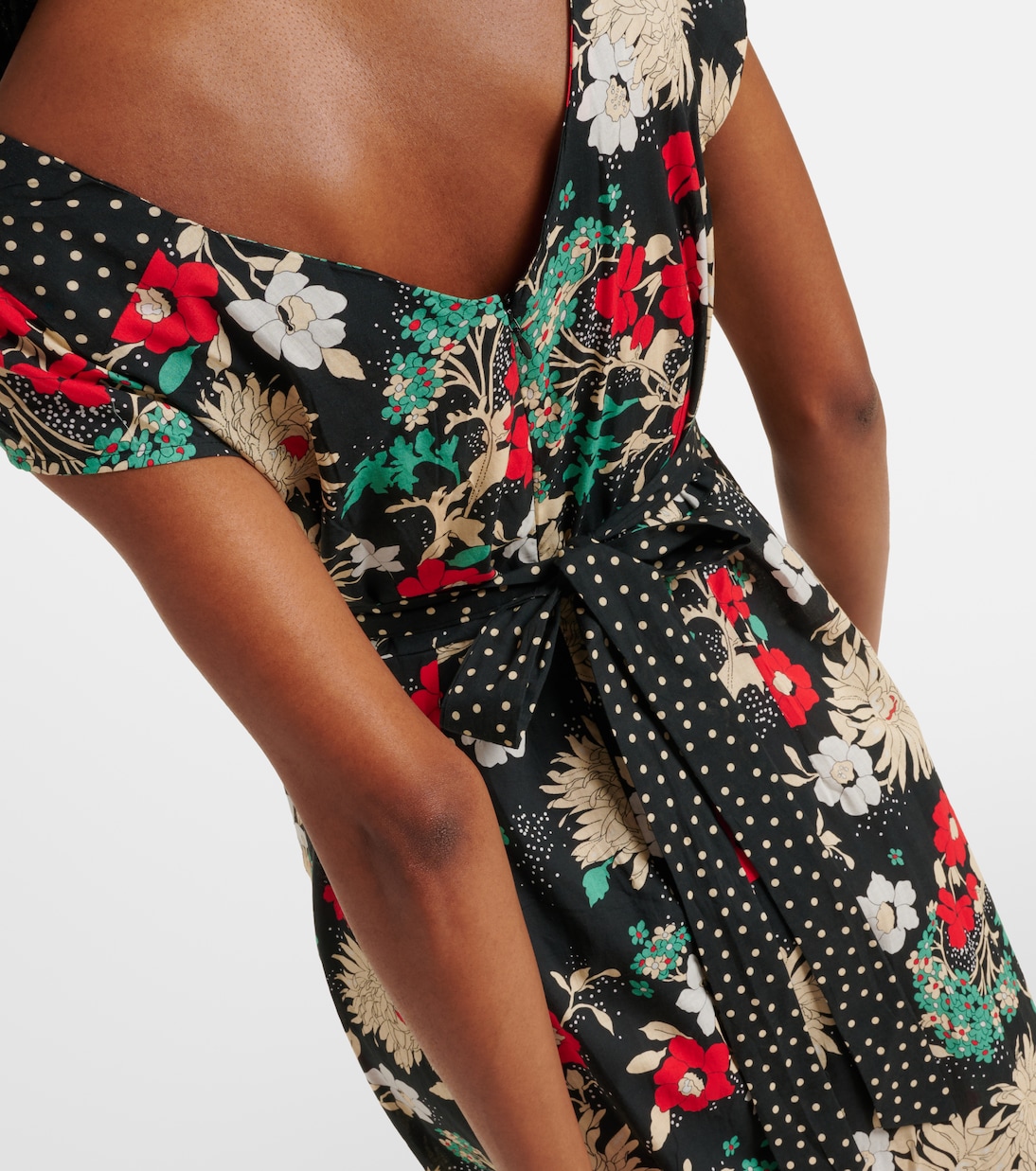 Vestido midi Carey de algodón floral | Rixo