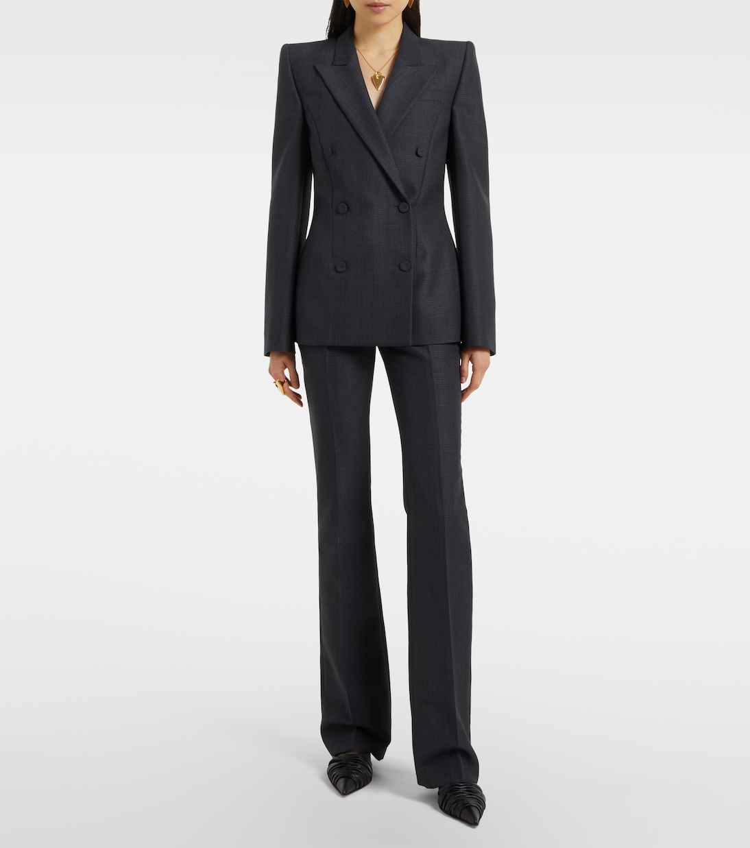 High-rise wool bootcut pants | McQueen