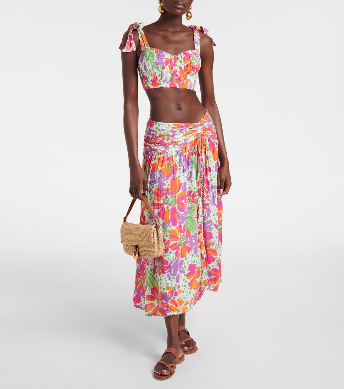 Falda larga Carla estampada | Poupette St Barth
