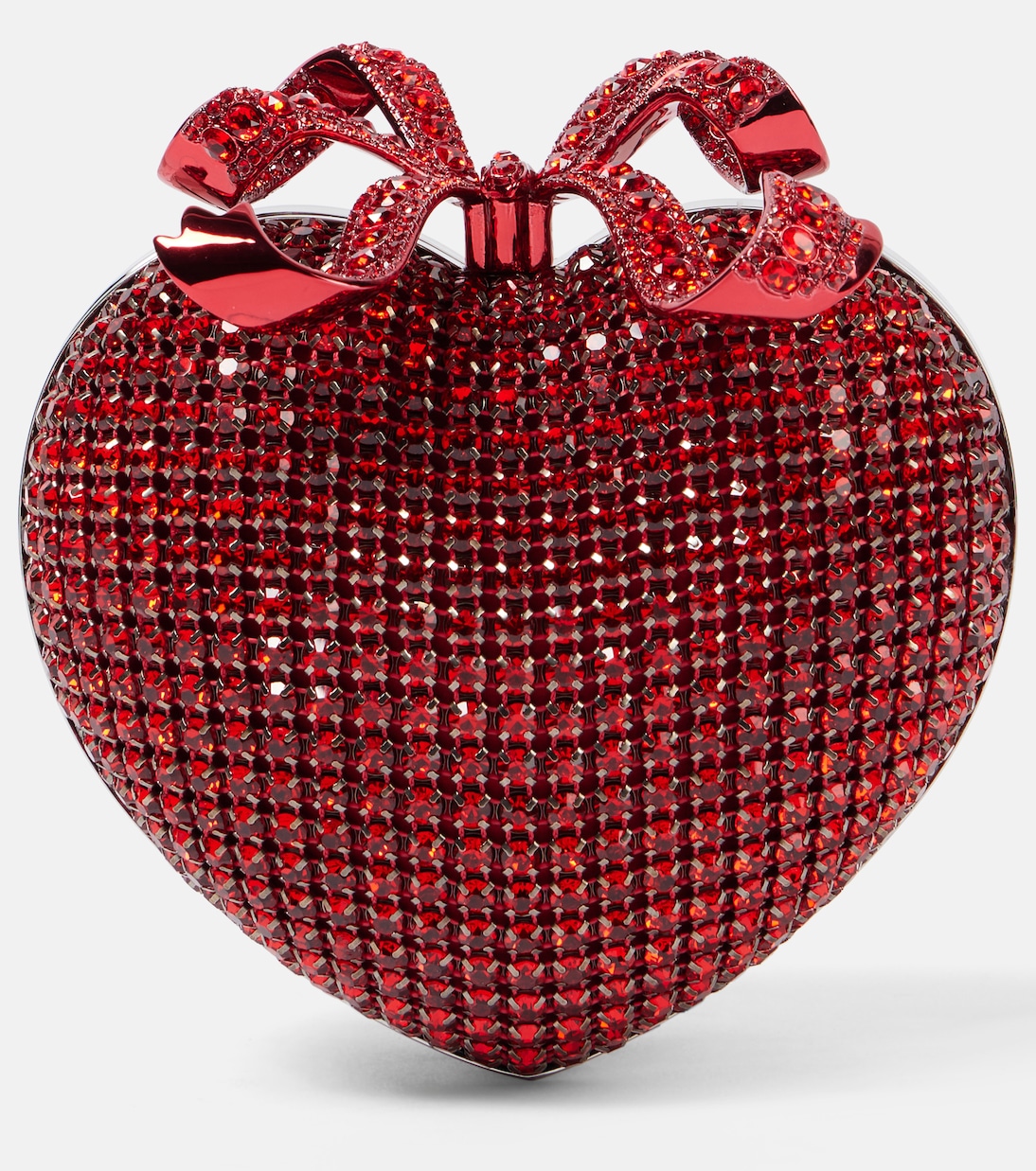 Bow crystal-embellished clutch | Self-Portrait