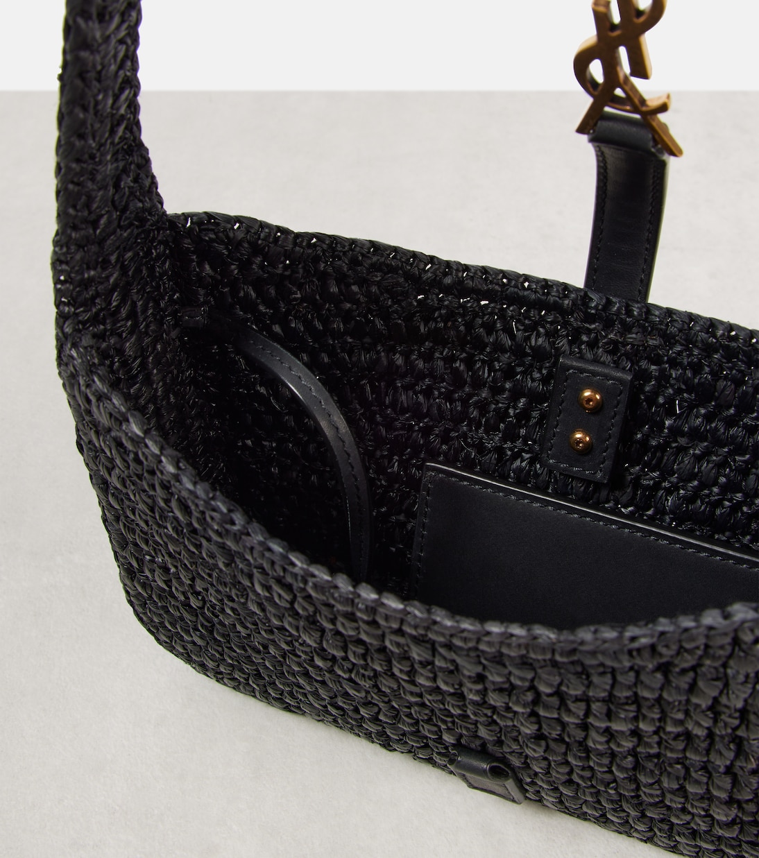 Le 5 à 7 Mini raffia shoulder bag | Saint Laurent