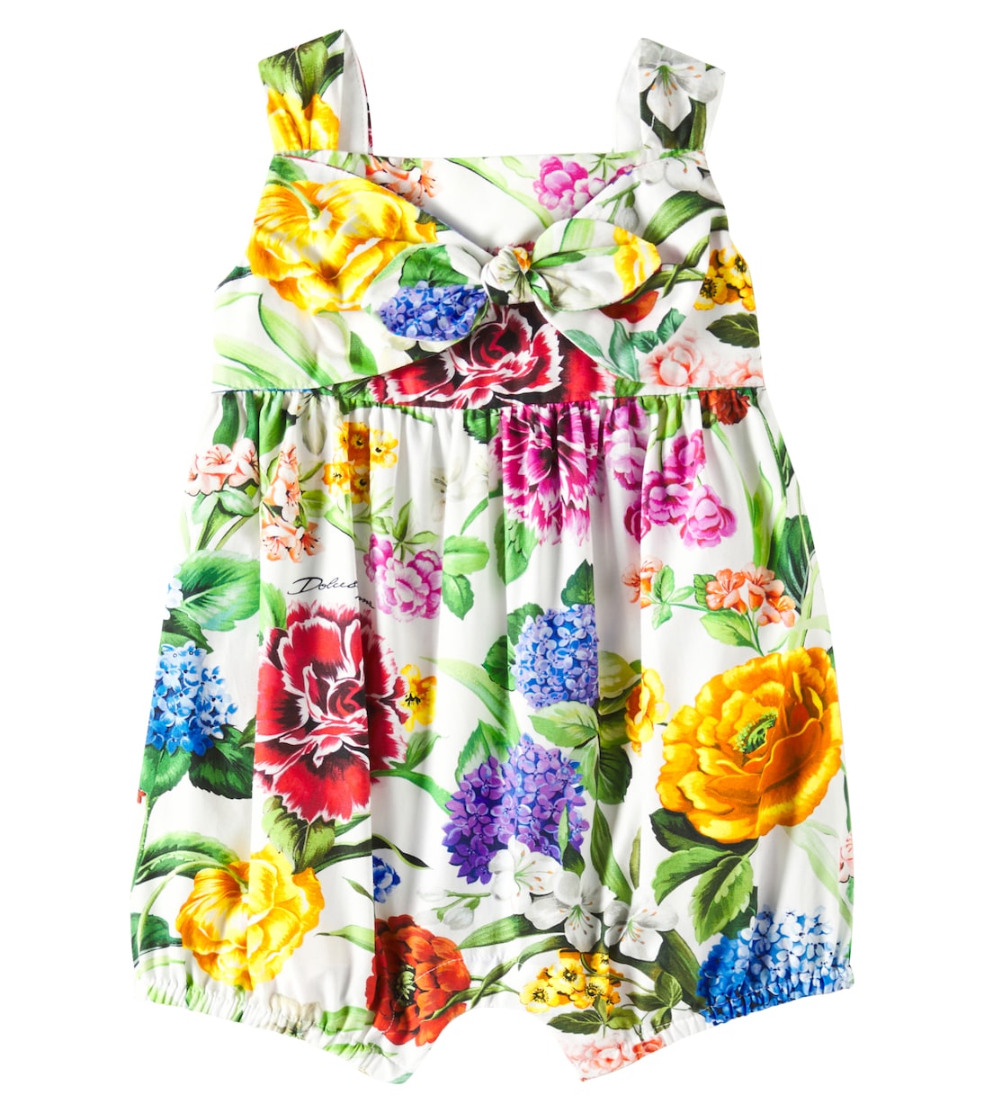 Baby floral shirred cotton playsuit | Dolce&Gabbana Kids