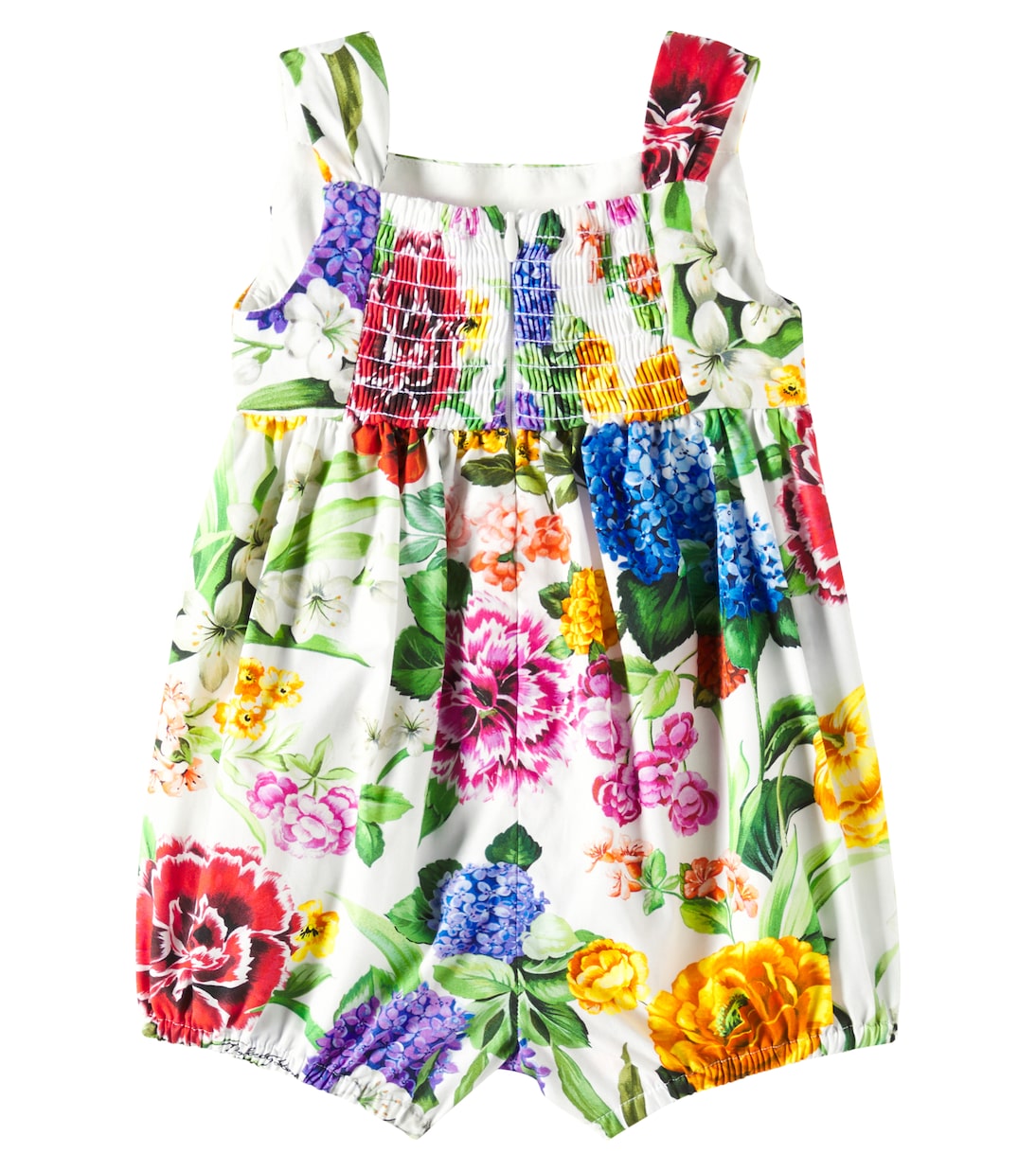 Baby floral shirred cotton playsuit | Dolce&Gabbana Kids