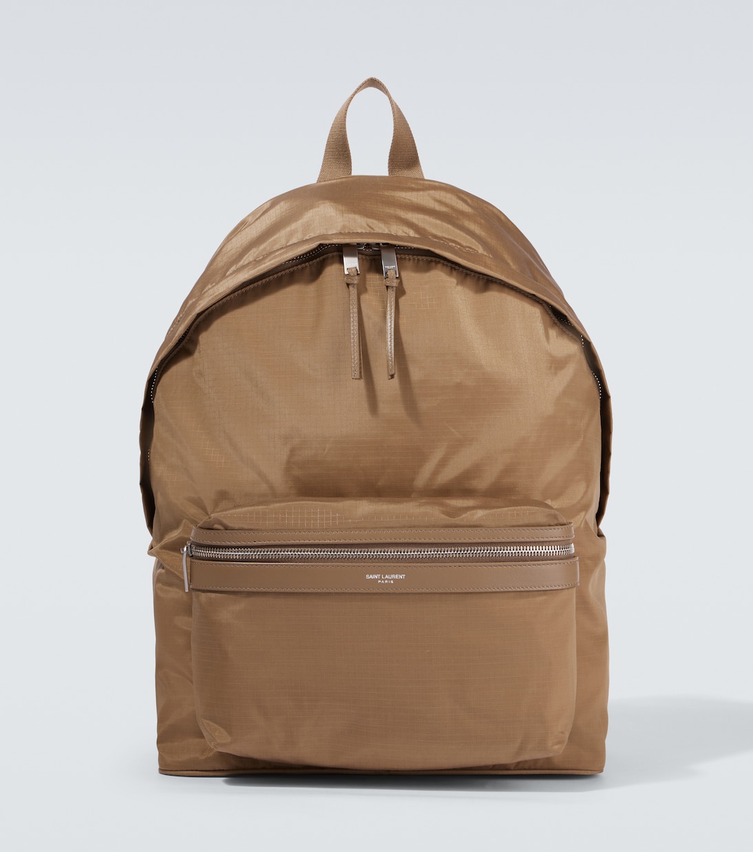 City leather-trimmed ripstop backpack | Saint Laurent