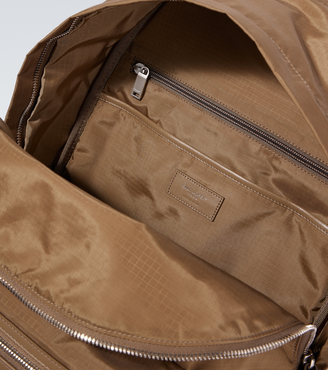 City leather-trimmed ripstop backpack | Saint Laurent