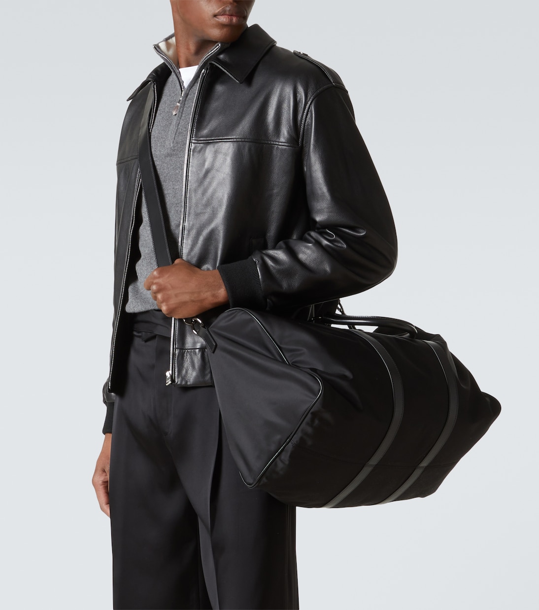 Weekender mit Leder | Kiton