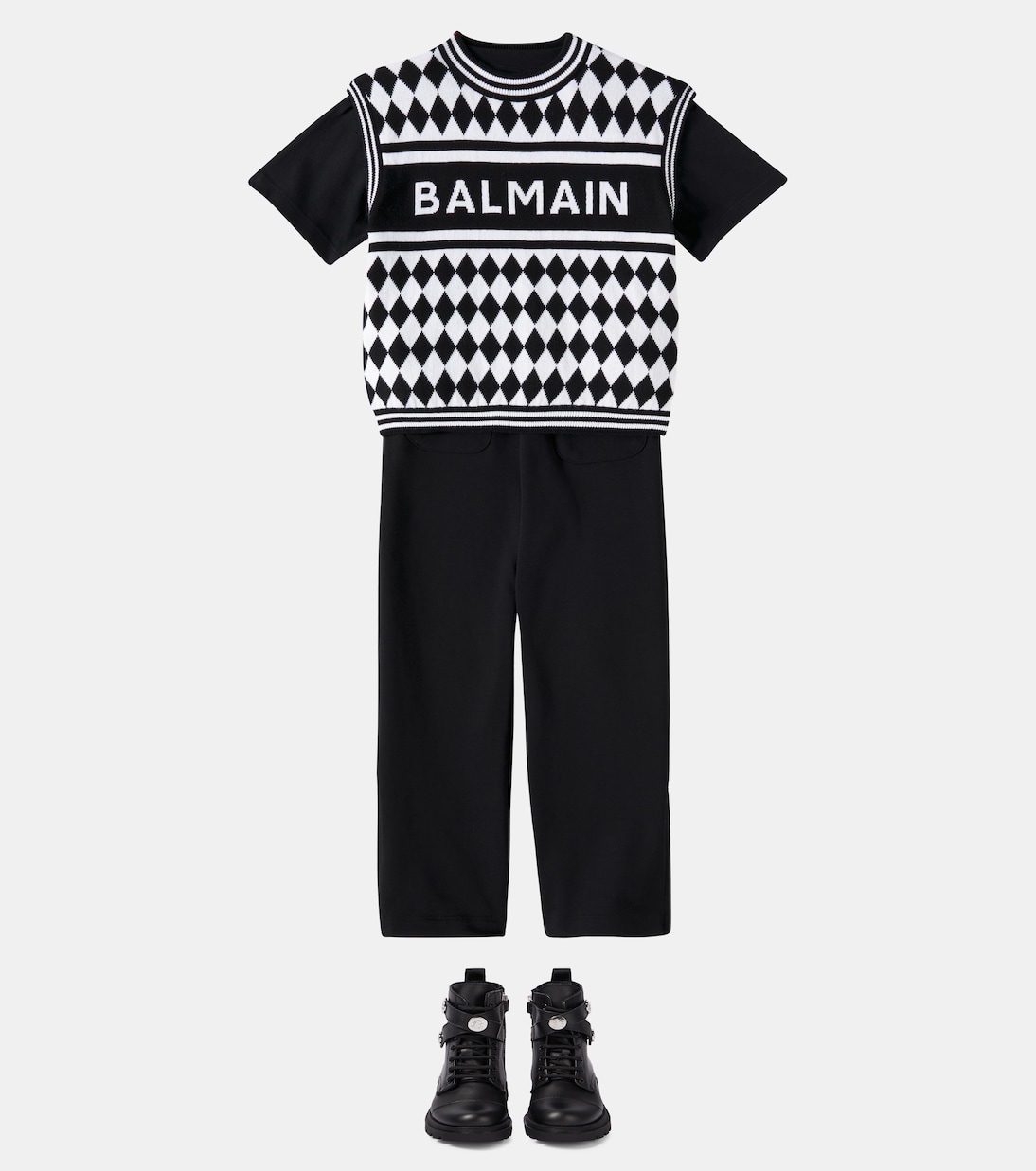 Camiseta de jersey de algodón con logo | Balmain Kids