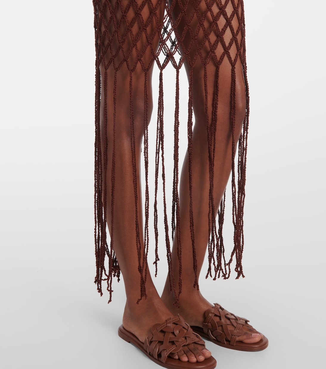 Vestido corto de algodón con flecos | Anna Kosturova