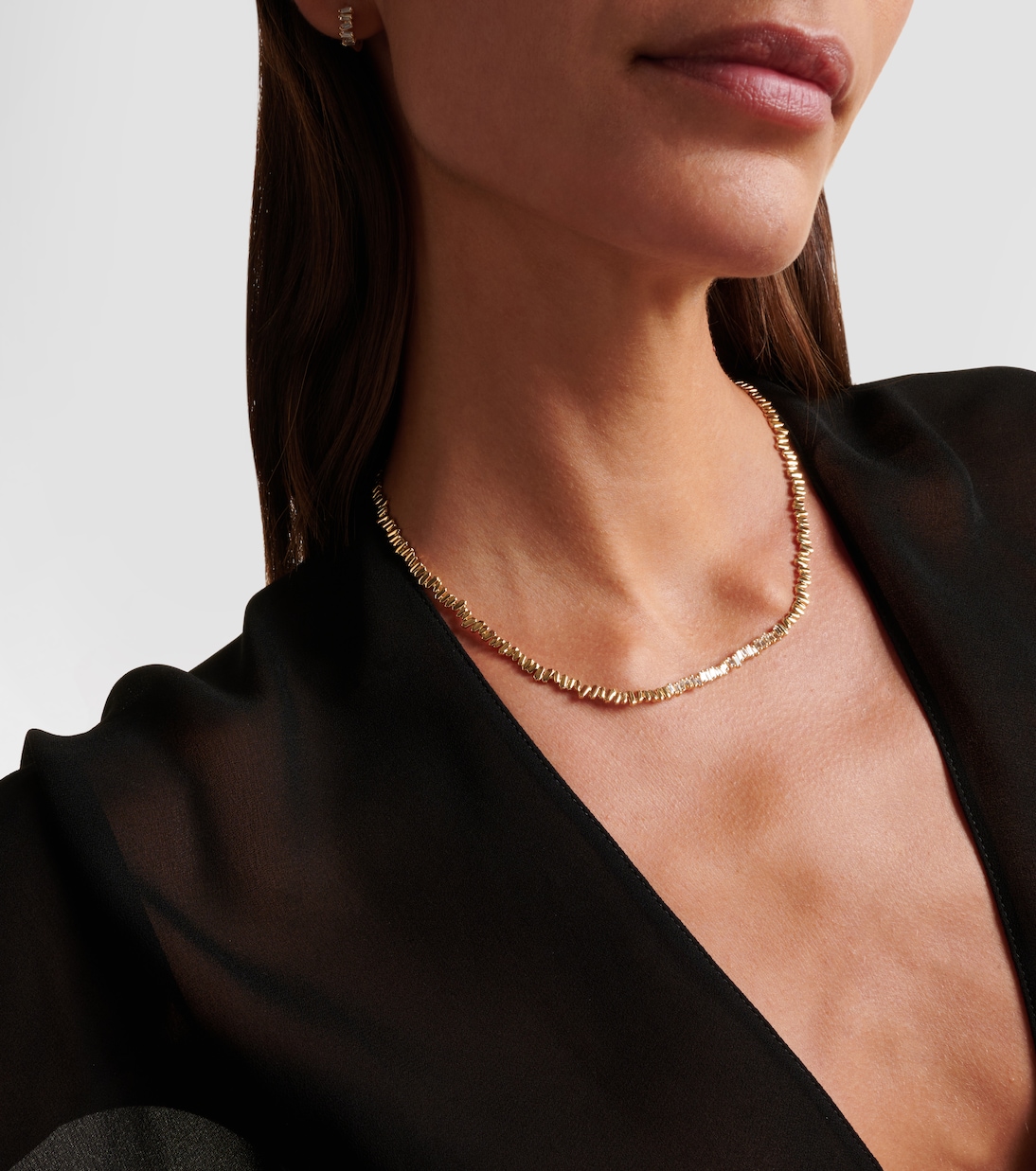 Collana tennis in oro 18kt con diamanti, design moderno per giovani di Suzanne Kalan