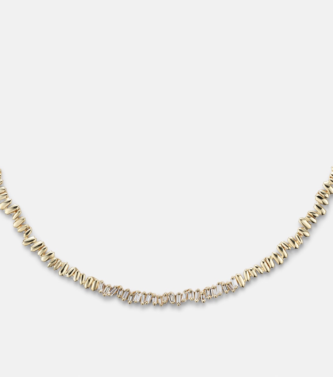 Collana tennis in oro 18kt con diamanti, design moderno per giovani di Suzanne Kalan